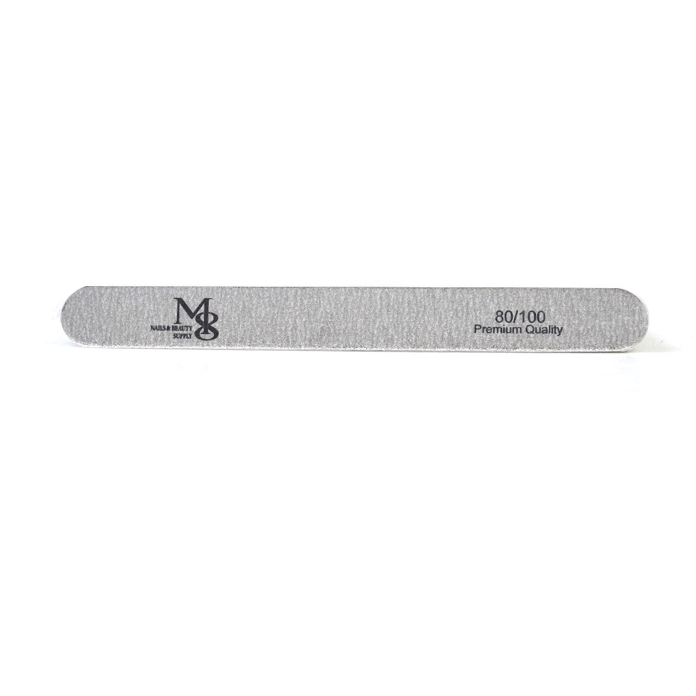 7 Inch Regular Zebra Nail File 80/100 Grit | 50Pcs Pack Black Plastic Base