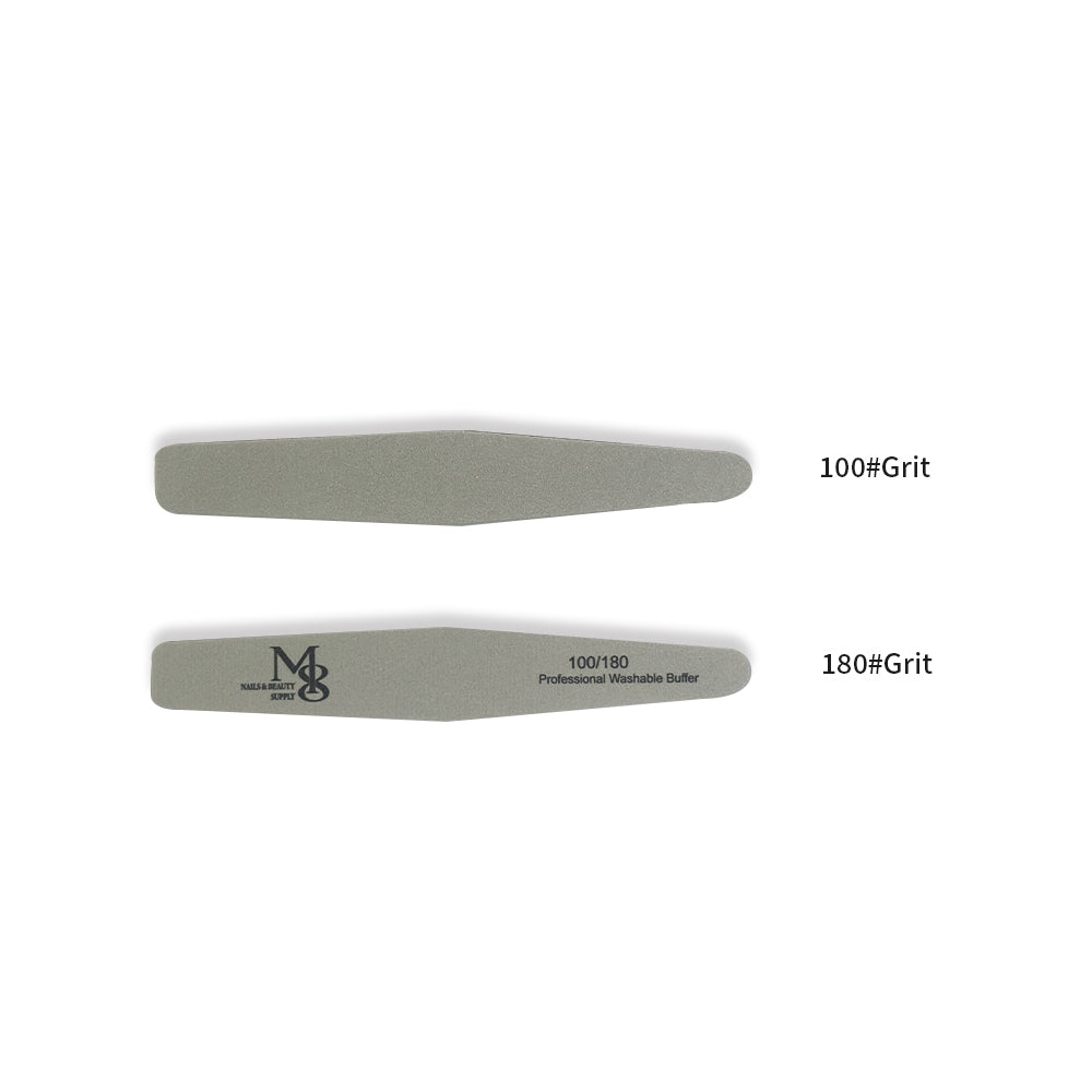 7 Inch Diamond Nail Buffer 100/180# Grit | 10Pcs Bag White Plastic Base