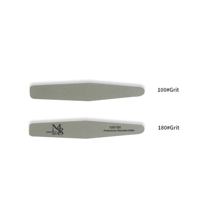 7 Inch Diamond Nail Buffer 100/180# Grit | 10Pcs Bag White Plastic Base