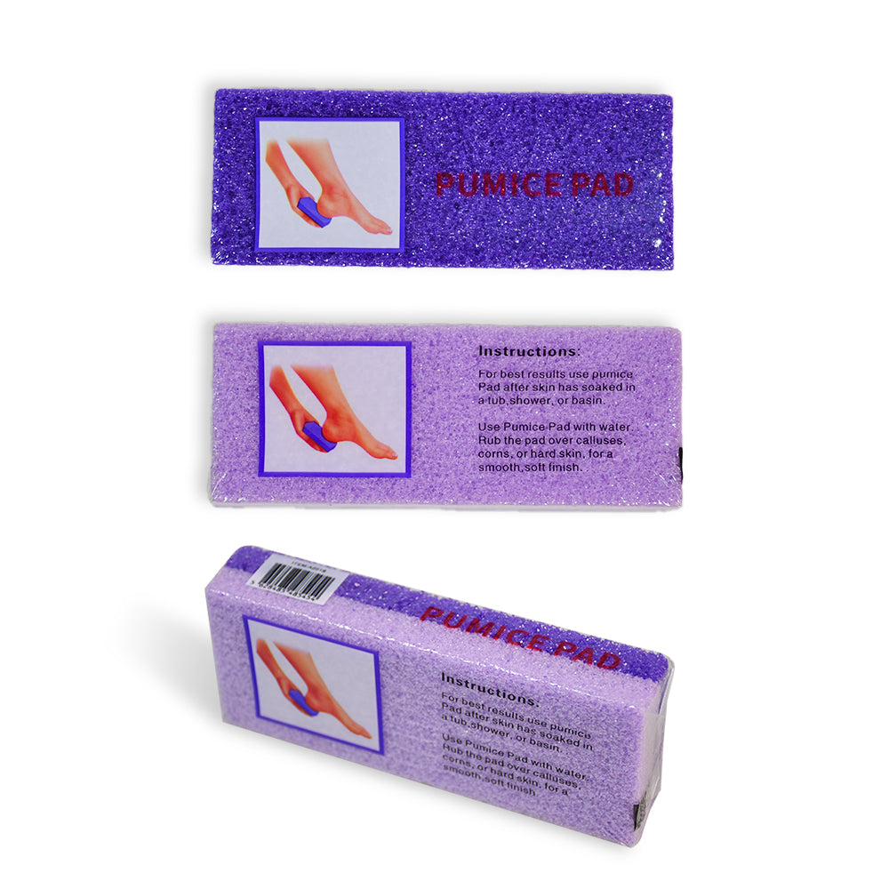 Wholesale 2 In 1 Pumice Pad, 48Packs/CTN 12Pcs/Pack Dual Grit Purple Coarse & Light Purple Fine Foot Exfoliating Pumice Pad