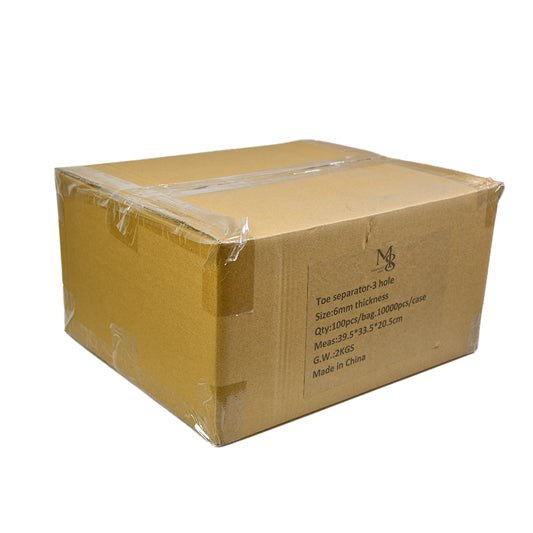 Wholesale 3 Hole Toe Separator 6mm Mixed Color 1000 Pairs Carton For Nail Pedicure Salon Supply