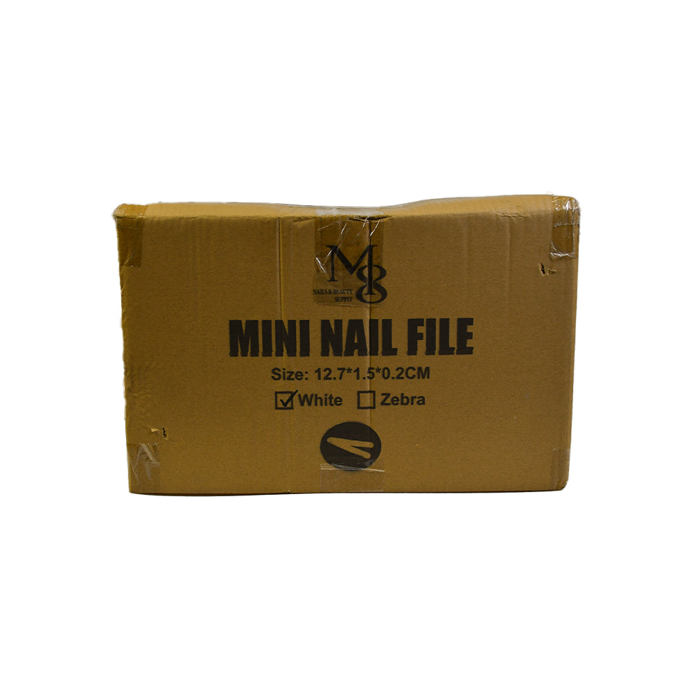 Wholesale White Mini Disposable Nail File Wood Inside 80/100# Grit | 5000Pcs Full Carton
