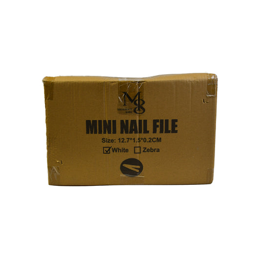 Wholesale White Mini Disposable Nail File Wood Inside 80/100# Grit | 5000Pcs Full Carton