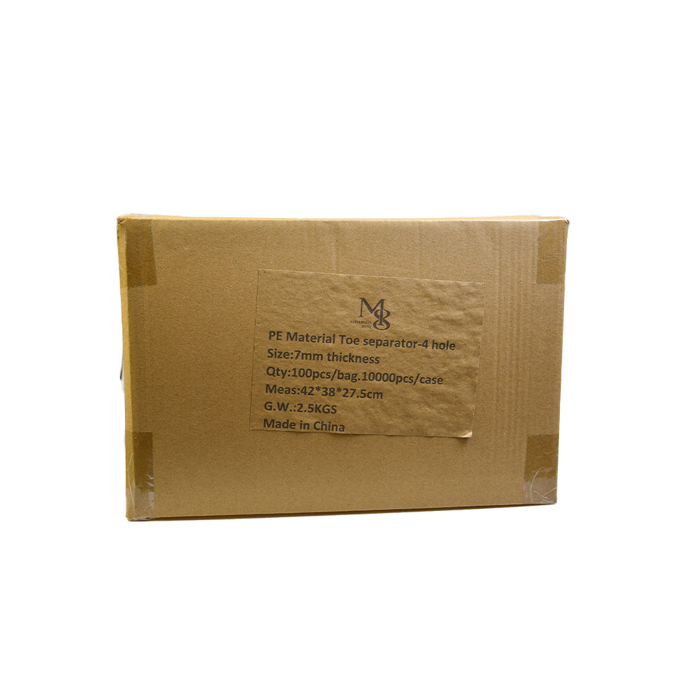 Wholesale PE 4 Hole Toe Separator 7mm Mixed Color 1000 Pairs Carton For Nail Salon Pedicure
