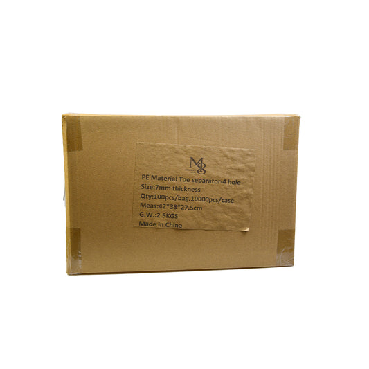 Wholesale PE 4 Hole Toe Separator 7mm Mixed Color 1000 Pairs Carton For Nail Salon Pedicure