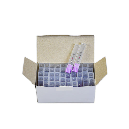 50Pcs Box Fine Grit F Round Top Cylinder Diamond Nail Bits 3*10mm Nail Salon Wholesale (50pcs/box)