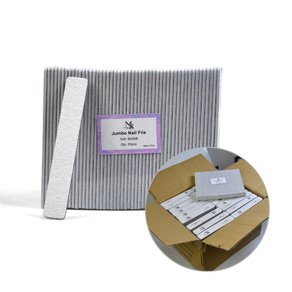 7 Inch Jumbo Zebra Nail File Bulk Carton | 1000 Pcs Professional Nail Files 80/80#Grit or 100/100#Grit（1000pcs/ctn）