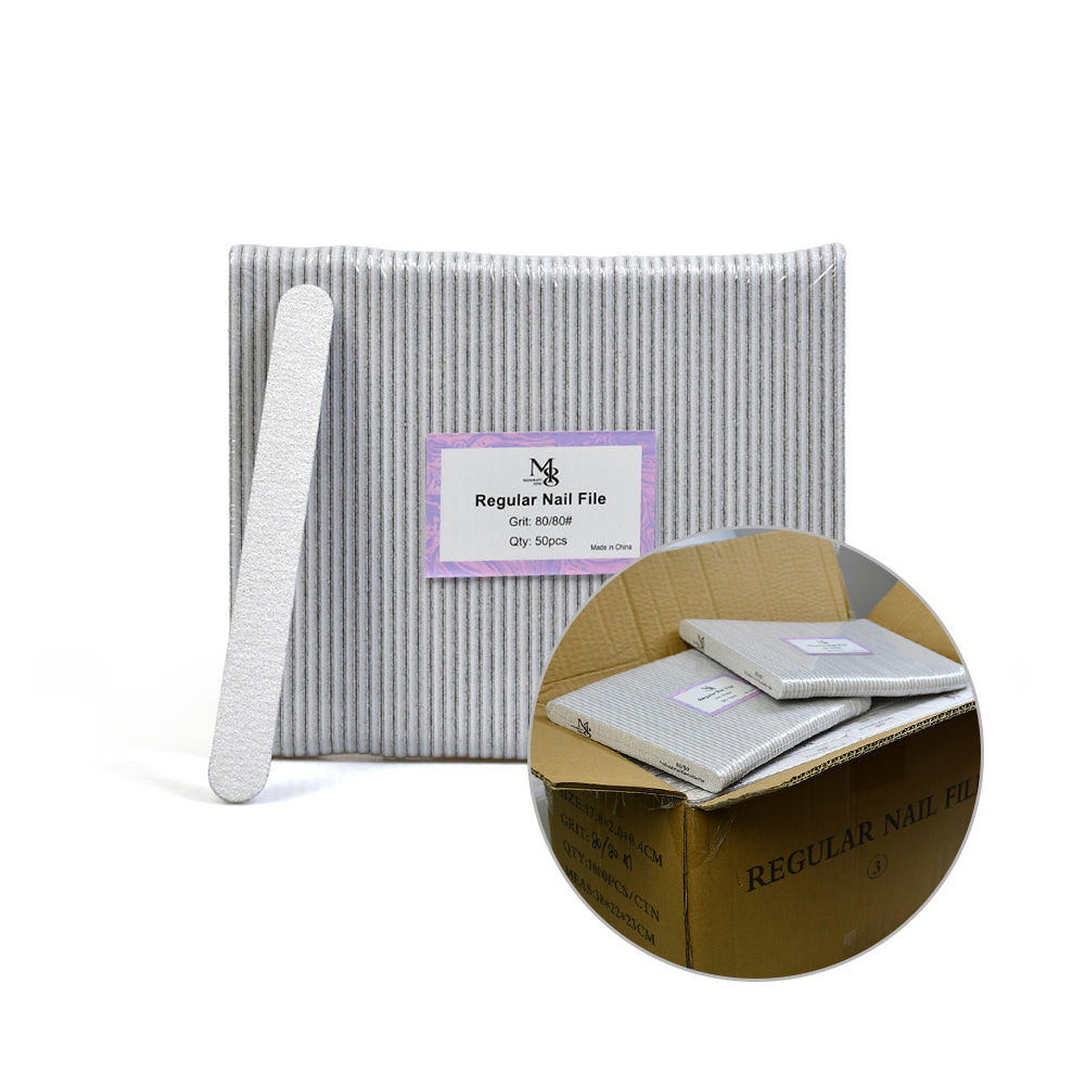 7 Inch Zebra Nail File Bulk Carton | 1000 Pcs Professional Nail Files 80/80#Grit or 100/100#Grit（1000pcs/ctn）