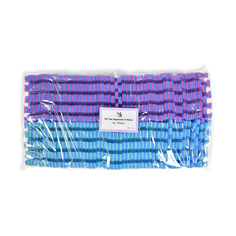 PE Material 4 Hole Toe Separator 7mm Thickness Mixed Color 100 Pairs （100pairs/bag）