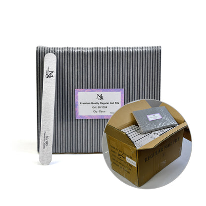Wholesale 7 Inch Regular Zebra Nail File 80/100 Grit | 1000Pcs Full Carton 20‑Pack（1000pcs/ctn）