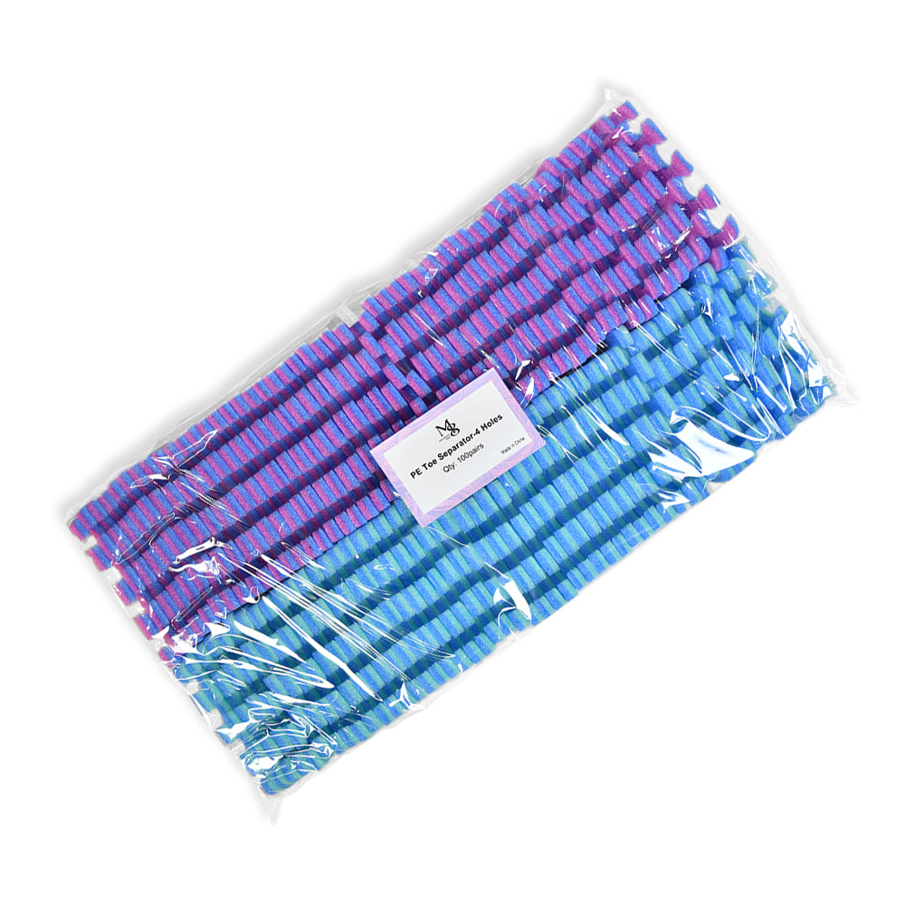 PE Material 4 Hole Toe Separator 7mm Thickness Mixed Color 100 Pairs （100pairs/bag）