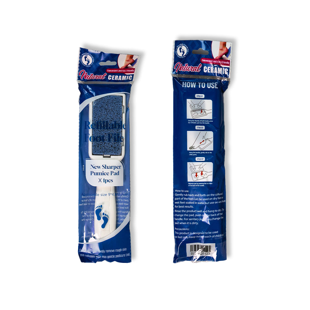 Foot File With New Sharper Blue Pumice Plastic Handle