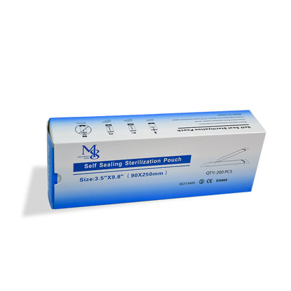 Wholesale Sterilization Pouch With Indicator Thumb Notch 4000Pcs Carton For Nail Salon Supply（90*250mm）
