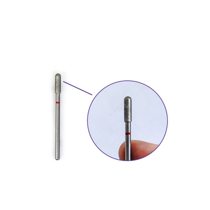 Fine Grit F Round Top Cylinder Diamond Nail Bit 3*10mm For Nail Surface Polishing