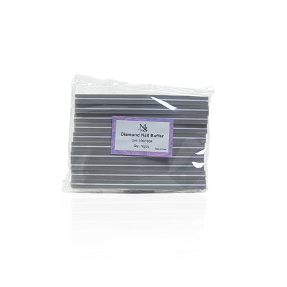 7 Inch Diamond Nail Buffer 100/180# Grit | 10Pcs Bag White Plastic Base