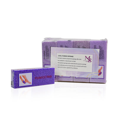 Wholesale 2 In 1 Pumice Pad, 48Packs/CTN 12Pcs/Pack Dual Grit Purple Coarse & Light Purple Fine Foot Exfoliating Pumice Pad