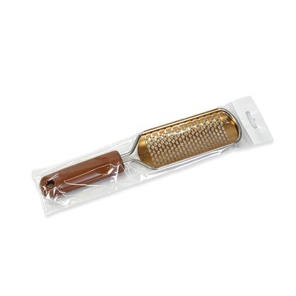 Wholesale Golden Steel Foot File With Brown Handle Coarse‑Big Hole | 144Pcs Full Case