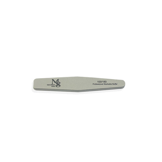 7 Inch Diamond Nail Buffer 100/180# Grit | 10Pcs Bag White Plastic Base