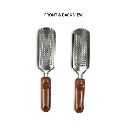Wholesale Steel Foot File With Brown Handle Silver Fine‑Small Hole | 144Pcs Full Case