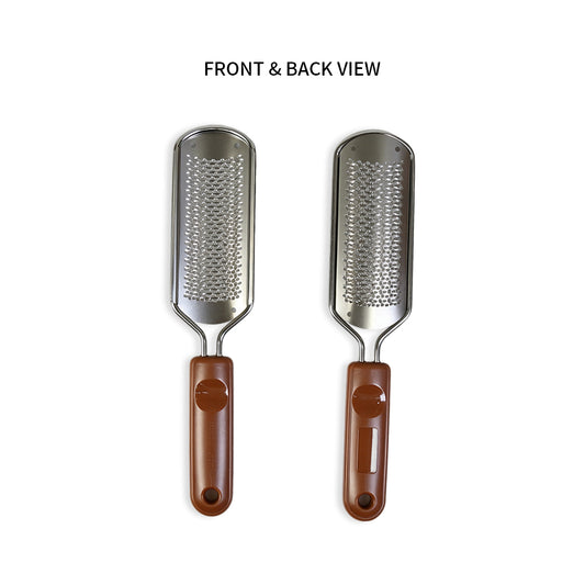 Steel Foot File With Brown Handle Silver Fine‑Small Hole | Single Piece