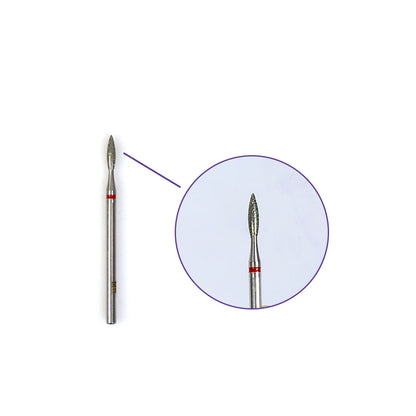 Fine Grit F Flame Diamond Nail Bit 2*8mm For Nail Drill Cuticle Clean