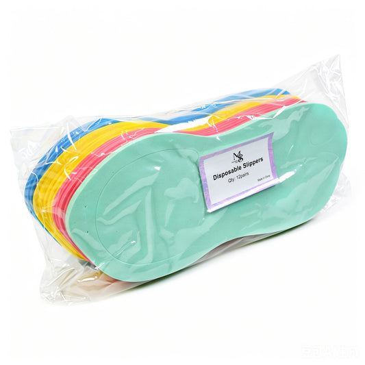 Disposable EVA Slippers 12 Pairs/Bag Mixed Color For Spa Nail Salon Hotel