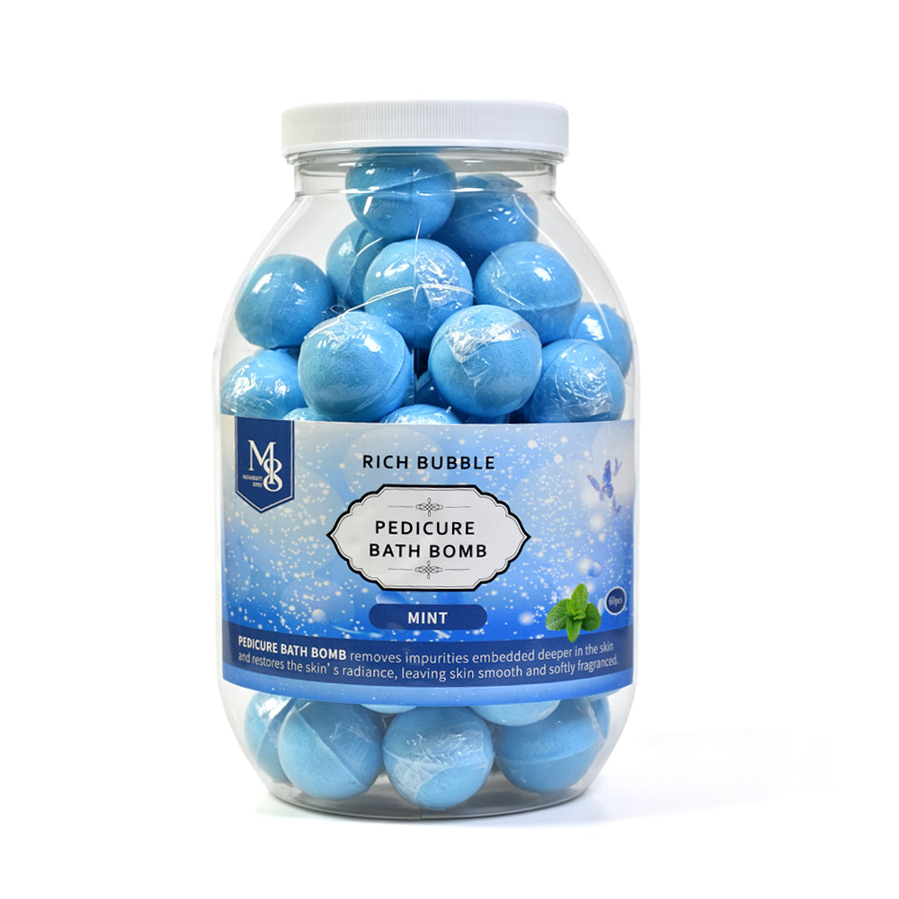 Scented Pedicure Bath Bombs 60Pcs/Jar | 6 Natural Fragrances