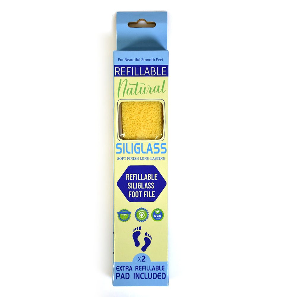 Foot File With New Sharper Yellow Pumice Plastic Handle | 1 Box With Extra Replacement Pumice
