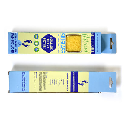 Foot File With New Sharper Yellow Pumice Plastic Handle | 1 Box With Extra Replacement Pumice