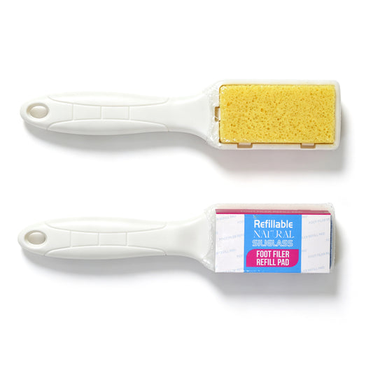 Foot File With New Sharper Yellow Pumice Plastic Handle | 1 Box With Extra Replacement Pumice