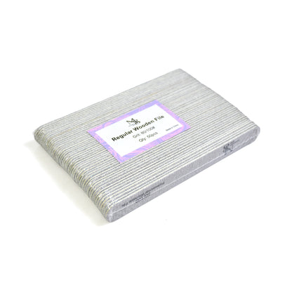 7 Inch Regular Wooden Zebra Nail File 80/100#Grit | 50Pcs Pack Wooden Board Center