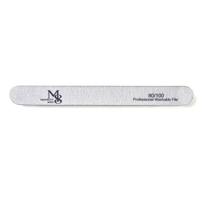 7 Inch Regular Wooden Zebra Nail File 80/100#Grit | 50Pcs Pack Wooden Board Center