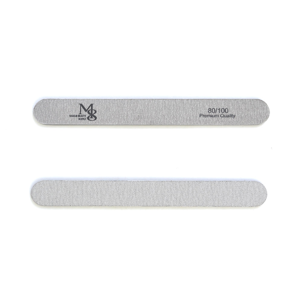 7 Inch Regular Zebra Nail File 80/100 Grit | 50Pcs Pack Black Plastic Base