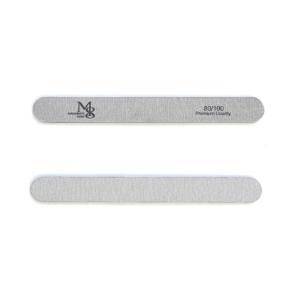 7 Inch Regular Zebra Nail File 80/100 Grit | 50Pcs Pack Black Plastic Base