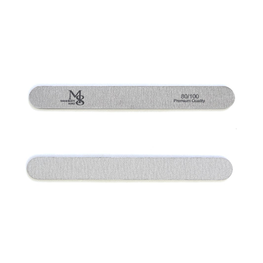 7 Inch Regular Zebra Nail File 80/100 Grit | 50Pcs Pack Black Plastic Base