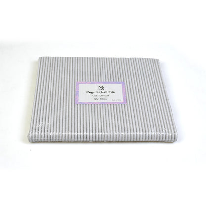 7 Inch Zebra Nail File | 80/80#Grit or 100/100#Grit Double‑Sided Nail File White Base（50pcs/pack）