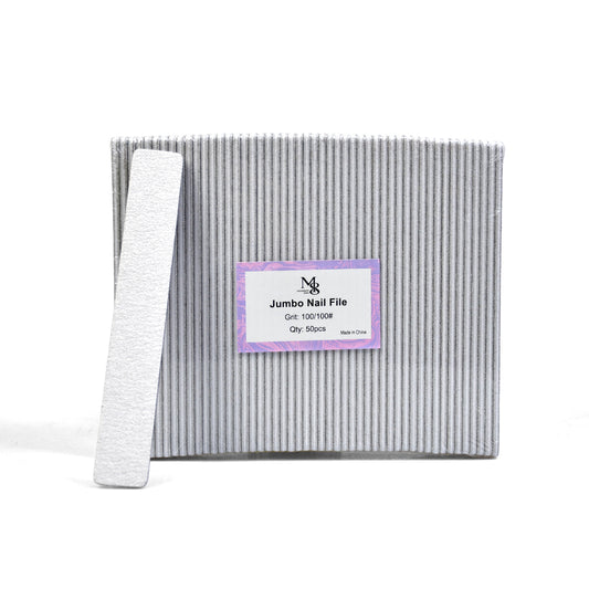 7 Inch Jumbo Zebra Nail File | 80/80 & 100/100 Grit White Base Nail File（50pcs/pack）