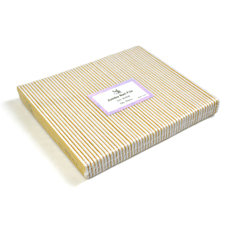 7 Inch Jumbo Golden Nail File Bulk Carton | 1000 Pcs Professional Nail Files 80/80#Grit（1000pcs/ctn）