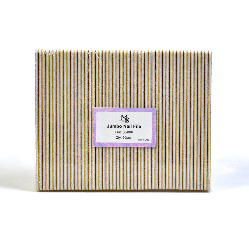 7 Inch Jumbo Golden Nail File Bulk Carton | 1000 Pcs Professional Nail Files 80/80#Grit（1000pcs/ctn）