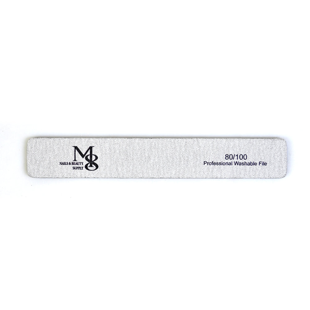 7 Inch Jumbo Zebra Nail File 80/100 Grit | 50Pcs Pack Black Plastic Base