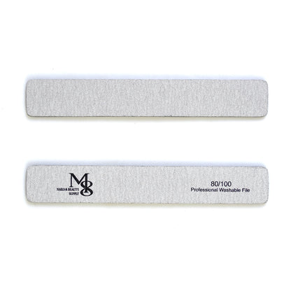 7 Inch Jumbo Zebra Nail File 80/100 Grit | 50Pcs Pack Black Plastic Base