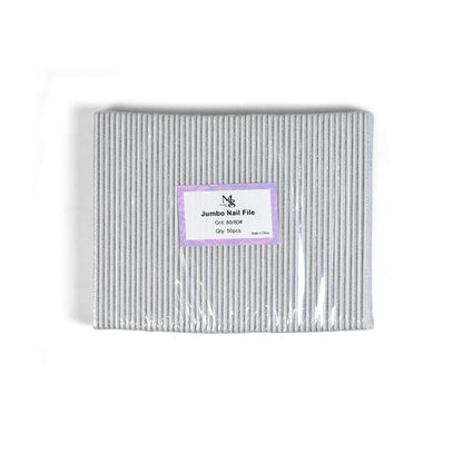 7 Inch Jumbo Zebra Nail File | 80/80 & 100/100 Grit White Base Nail File（50pcs/pack）