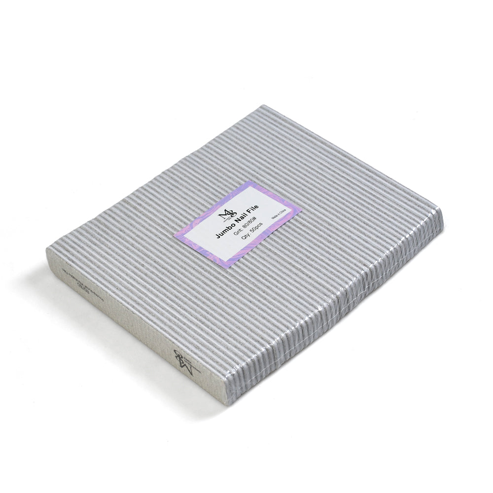 7 Inch Jumbo Zebra Nail File | 80/80 & 100/100 Grit White Base Nail File（50pcs/pack）