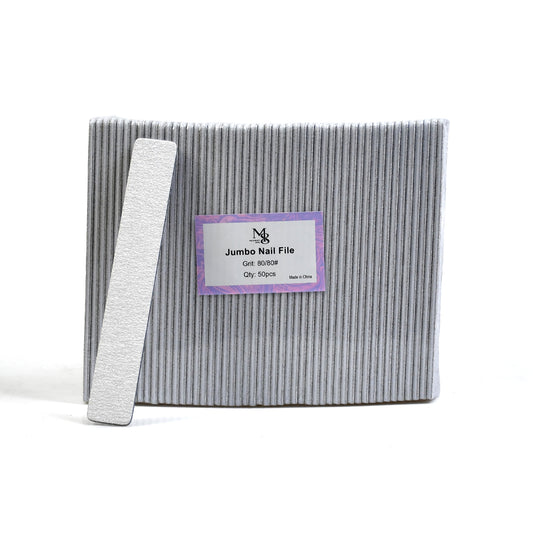 7 Inch Jumbo Zebra Nail File | 80/80 & 100/100 Grit White Base Nail File（50pcs/pack）