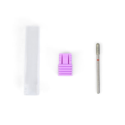 Fine Grit F Round Top Cylinder Diamond Nail Bit 3*10mm For Nail Surface Polishing