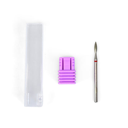 Fine Grit F Flame Diamond Nail Bit 2*8mm For Nail Drill Cuticle Clean