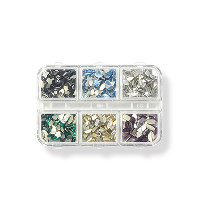6 Grids Mixed Metallic Nail Art Sequins Irregular Mirror Flakes
