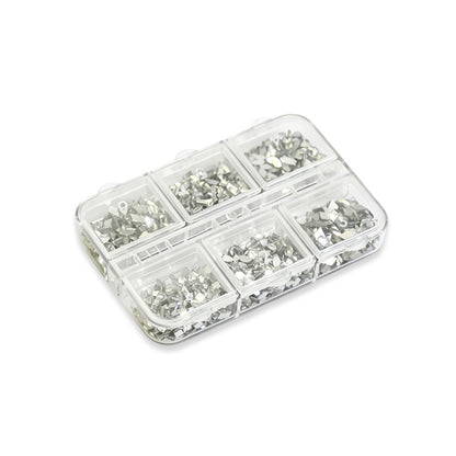 6 Grids Mini Small Silver Nail Art Sequins Mirror Metallic Flakes For DIY Manicure Salon Nail Detail Decor