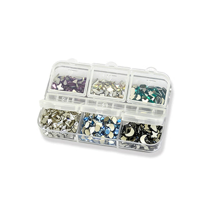 6 Grids Mixed Metallic Nail Art Sequins Irregular Mirror Flakes