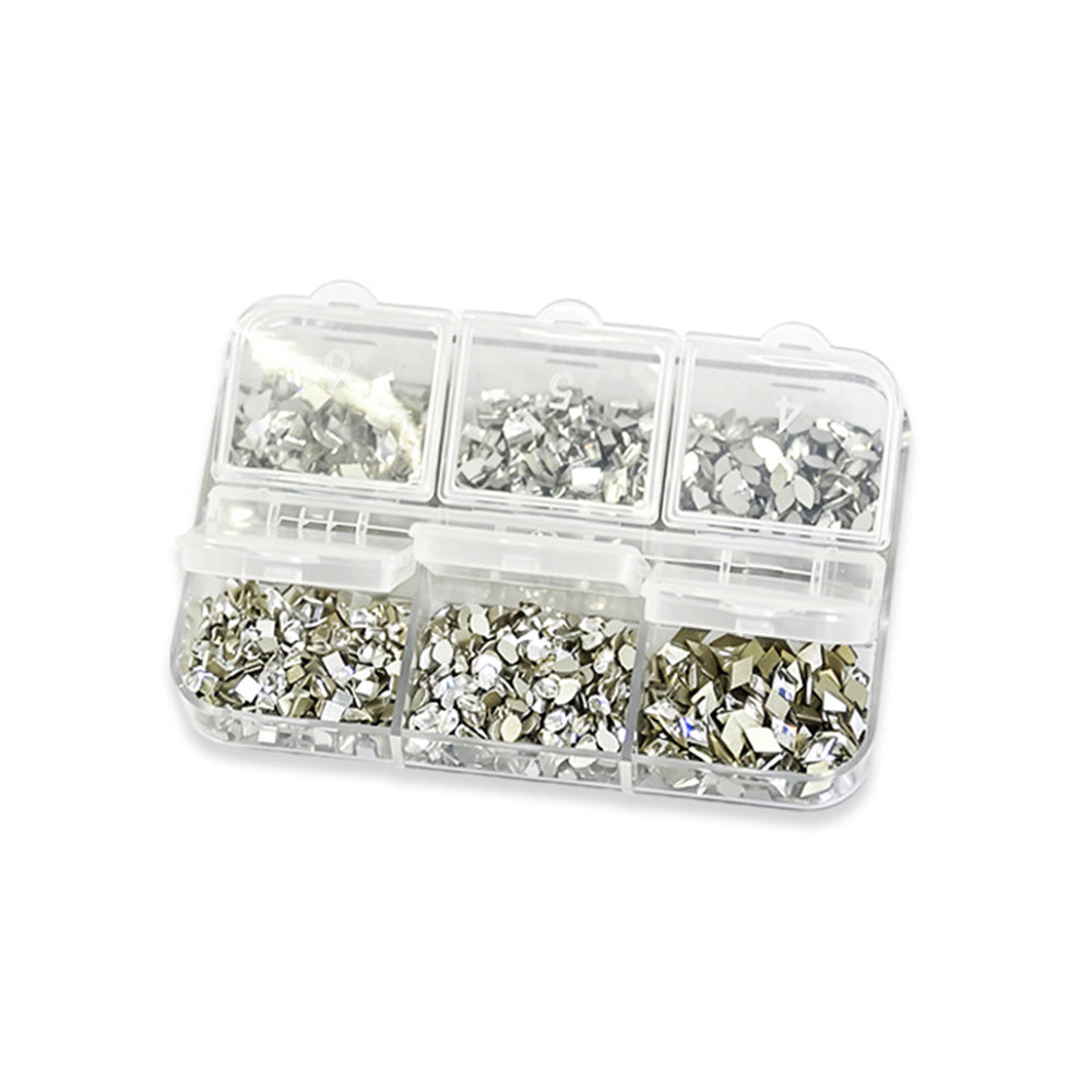 6 Grids Mini Small Silver Nail Art Sequins Mirror Metallic Flakes For DIY Manicure Salon Nail Detail Decor